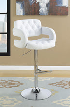 Load image into Gallery viewer, Brandi Adjustable Bar Stool Chrome and White
