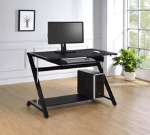 Load image into Gallery viewer, Mallet Computer Desk with Bottom Shelf Black
