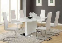 Load image into Gallery viewer, Anges T-shaped Pedestal Dining Table Glossy White
