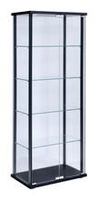 Load image into Gallery viewer, Delphinium 5-shelf Glass Curio Cabinet Black and Clear
