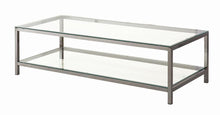 Load image into Gallery viewer, Trini Coffee Table with Glass Shelf Black Nickel
