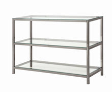 Load image into Gallery viewer, Trini Sofa Table with Glass Shelf Black Nickel
