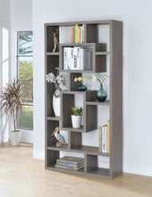 Load image into Gallery viewer, Howie 10-shelf Bookcase Weathered Grey
