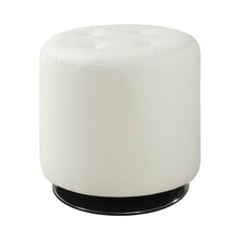 Load image into Gallery viewer, Bowman Round Upholstered Ottoman White
