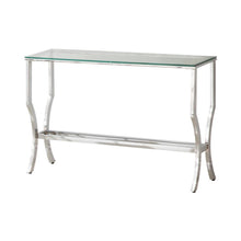 Load image into Gallery viewer, Saide Rectangular Sofa Table with Mirrored Shelf Chrome
