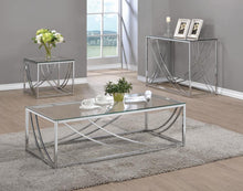 Load image into Gallery viewer, Lille Glass Top Square End Table Accents Chrome
