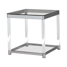 Load image into Gallery viewer, Anne End Table with Lower Shelf Chrome and Clear

