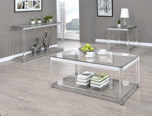 Load image into Gallery viewer, Anne Sofa Table with Lower Shelf Chrome and Clear
