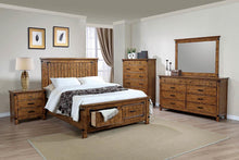 Load image into Gallery viewer, Brenner California King Panel Bed Rustic Honey
