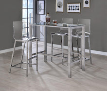 Load image into Gallery viewer, Tolbert Bar Table with Glass Top Chrome
