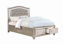 Load image into Gallery viewer, Bling Game Upholstered Storage Eastern King Bed Metallic Platinum
