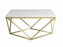 Load image into Gallery viewer, Meryl Square Coffee Table White and Gold
