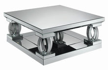Load image into Gallery viewer, Amalia Square Coffee Table with Lower Shelf Clear Mirror

