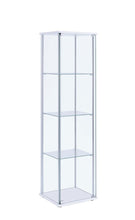 Load image into Gallery viewer, Bellatrix Rectangular 4-shelf Curio Cabinet White and Clear
