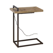 Load image into Gallery viewer, Maxwell Rectangular Top Accent Table with USB Port Weathered Pine
