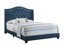 Load image into Gallery viewer, Sonoma Full Camel Headboard Bed with Nailhead Trim Blue
