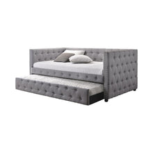 Load image into Gallery viewer, Mockern Tufted Upholstered Daybed with Trundle Grey
