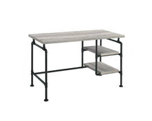 Load image into Gallery viewer, Delray 2-tier Open Shelving Writing Desk Grey Driftwood and Black

