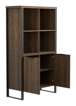 Load image into Gallery viewer, Pattinson 2-door Rectangular Bookcase Aged Walnut and Gunmetal
