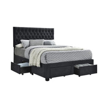 Load image into Gallery viewer, Soledad Eastern King 4-drawer Button Tufted Storage Bed Charcoal
