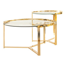 Load image into Gallery viewer, Delia 2-piece Round Nesting Table Clear and Gold
