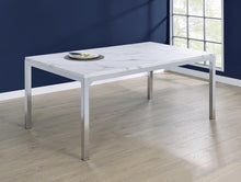 Load image into Gallery viewer, Athena Rectangle Dining Table with Marble Top Chrome image
