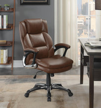Load image into Gallery viewer, Nerris Adjustable Height Office Chair with Padded Arm Brown and Black
