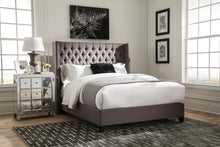 Load image into Gallery viewer, Bancroft Demi-wing Upholstered Eastern King Bed Grey
