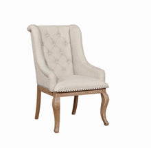 Load image into Gallery viewer, Brockway Tufted Arm Chairs Cream and Barley Brown (Set of 2)
