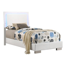 Load image into Gallery viewer, Felicity Twin Panel Bed with LED Lighting Glossy White
