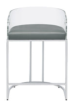 Load image into Gallery viewer, Thermosolis Acrylic Back Counter Height Stools Grey and Chrome (Set of 2)
