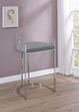 Load image into Gallery viewer, Thermosolis Acrylic Back Bar Stools Grey and Chrome (Set of 2)
