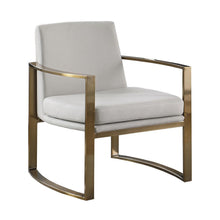 Load image into Gallery viewer, Cory Concave Metal Arm Accent Chair Cream and Bronze
