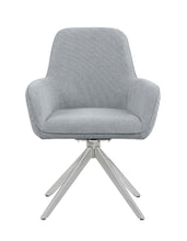 Load image into Gallery viewer, Abby Flare Arm Side Chair Light Grey and Chrome
