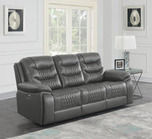 Load image into Gallery viewer, Flamenco Tufted Upholstered Power Sofa Charcoal
