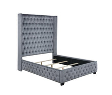 Load image into Gallery viewer, Rocori Eastern King Wingback Tufted Bed Grey
