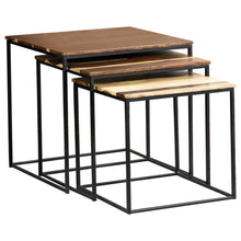 Load image into Gallery viewer, Belcourt 3-piece Square Nesting Tables Natural and Black

