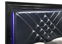 Load image into Gallery viewer, Penelope California King Bed with LED Lighting Black and Midnight Star

