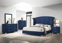 Load image into Gallery viewer, Melody California King Wingback Upholstered Bed Pacific Blue
