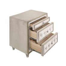 Load image into Gallery viewer, Antonella 3-drawer Upholstered Nightstand Ivory and Camel
