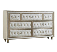 Load image into Gallery viewer, Antonella 7-drawer Upholstered Dresser Ivory and Camel
