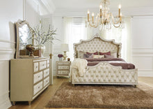 Load image into Gallery viewer, Antonella Upholstered Tufted Eastern King Bed Ivory and Camel

