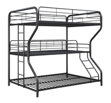 Load image into Gallery viewer, Garner Triple Full Over Twin Over Full Bunk Bed with Ladder Gunmetal
