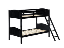 Load image into Gallery viewer, Arlo Twin Over Twin Bunk Bed with Ladder Black
