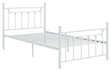 Load image into Gallery viewer, Canon Full Metal Slatted Headboard Platform Bed - White
