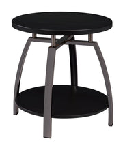 Load image into Gallery viewer, Dacre Round End Table Dark Grey and Black Nickel
