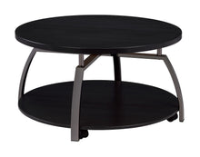 Load image into Gallery viewer, Dacre Round Coffee Table Dark Grey and Black Nickel
