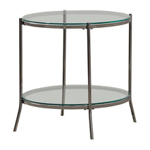 Load image into Gallery viewer, Laurie Round Glass Top End Table Black Nickel and Clear
