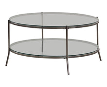 Load image into Gallery viewer, Laurie Glass Top Round Coffee Table Black Nickel and Clear

