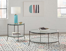 Load image into Gallery viewer, Laurie Round Glass Top End Table Black Nickel and Clear
